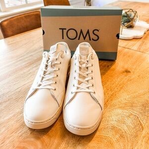 Toms Mens White Leather Sneakers 11.5